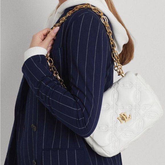 RARE Ralph Lauren Quilted Leather Shoulder Bag - Picture 6 of 9